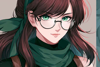 draw custom anime art illustration for oc art
