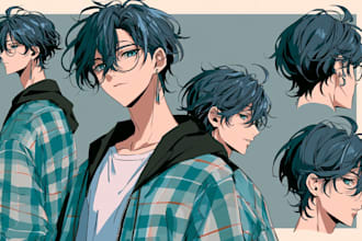 custom anime art character design for you