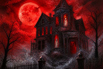 draw bloody horror illustration