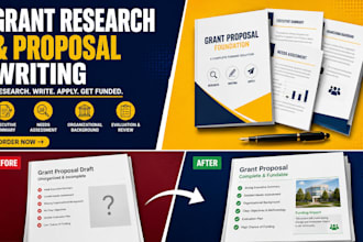 write a business plan, grant proposal, and research