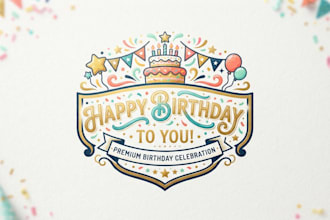 design a fun and festive birthday logo