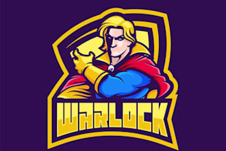 do heroic mascot comic gaming superhero logo