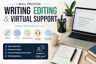 provide writing, editing, and virtual support