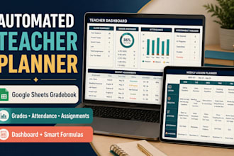 create an automated google sheets teacher planner and gradebook