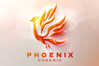 do minimalist fierce phoenix emblem elegant bird mark logo