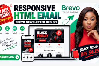 develop responsive HTML email template brevo black friday newsletter