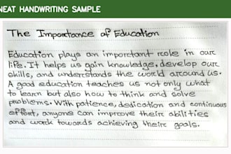 write in neat and professional handwriting