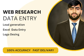 do web research, logo desing and data entry for you