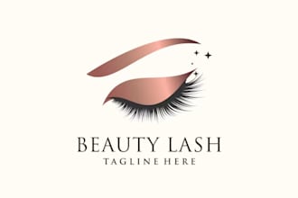 do lash business beauty salon makeup eyelash logo
