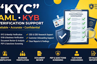 review best kyc aml documents and provide onboarding support