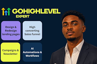 build gohighlevel website, landing page, funnels and automations