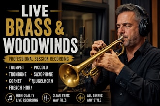 record live saxophone, clarinet, flute, oboe, english horn and cornett