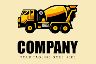 do construction company supplier contractor mixer logo