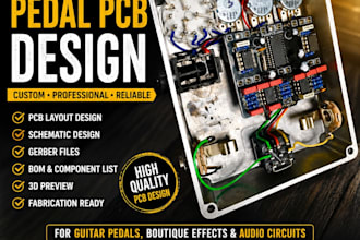 do guitar pedal pcb, guitar effects pcb, audio pcb, and schematics