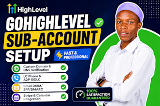 setup gohighlevel sub account, custom domain, and lc phone setup
