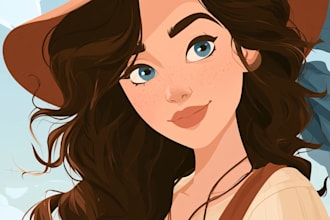 make a disney children cartoon illustration
