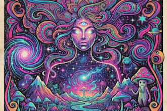 create unique psychedelic poster art