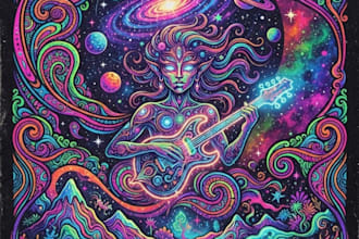 make trippy psychedelic poster designs