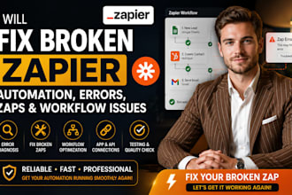 fix broken zapier automation, errors, zaps and workflow issues