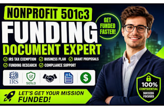 nonprofit 501c3 irs tax business plan grant proposal funding writing research
