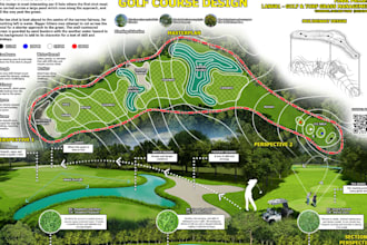 design 3d building terrain,golf course layout,site model from google map,fairway