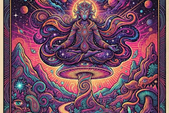 create vintage psychedelic poster art