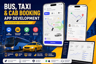 develop online bus booking app,cab booking app, taxi booking app, school bus app