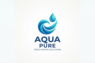 design a fresh and modern water logo