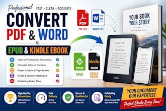 convert PDF to epub, word to epub, pdf to kindle ebook