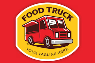 do street food fast food food truck logo