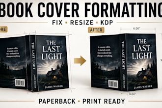 format, resize and fix your book cover for KDP paperback