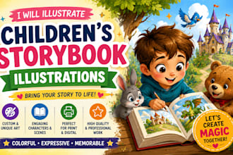 illustrate your children book with custom storybook art custom kids book
