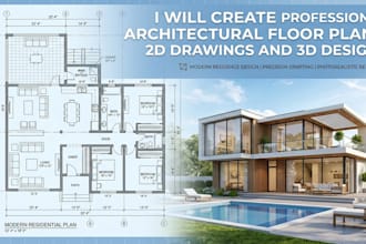 design detailed 2d architectural floor plans and 3d building models