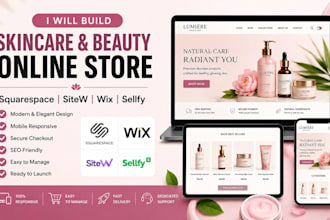 build sqaurespace sitew wix sellfy skincare beauty facecare online store website