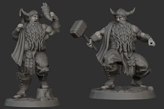 sculpt 3d warhammer figurine, character model,3d head, miniature for 3d printing