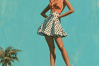 draw a pin up girl and pin up girl illustration