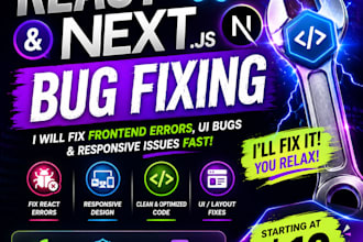fix react nextjs frontend errors and UI responsive issues