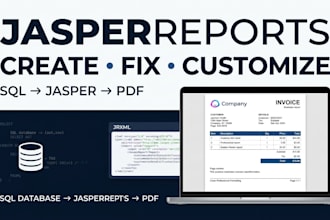 create and fix jasper reports from your sql database