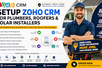 setup zoho crm plumbers roofer solar installers lead generation automation flows