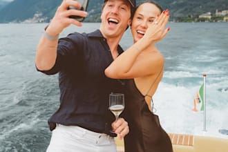 photoshoot on the boat lake como italy