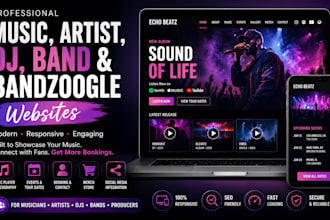 music website, artist website, dj website, band website, bandzoogle website