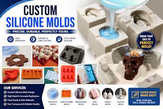 create a 3d printable mold for silicone, resin, chocolate and organics 3d models