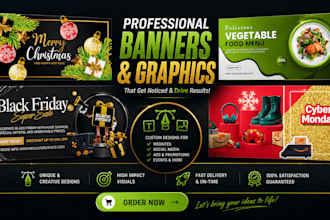 design black friday, social media ads and christmas sale banners