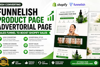 clone funnelish product page advertorial page sale funnel to boost shopify sales