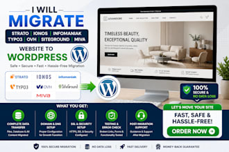 migrate strato ionos infomaniak typo3 ovh siteground miva website to wordpress