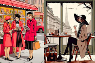 draw retro vintage comic illustration and pop art
