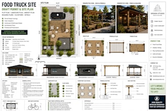 draft permit site plot landscape plans using architect building drawing deck