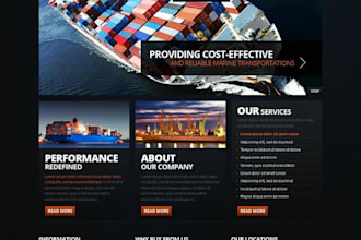 design a maritime website for shipping, marine, port and offshore companies