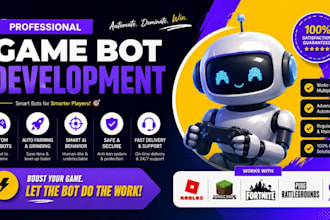 develop a custom game bot, game automation, and game scripting