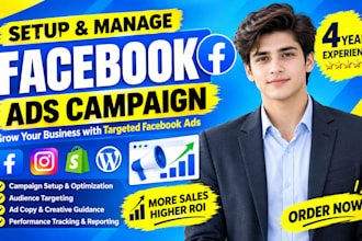 create,ads setup manage facebook marketing, lead ads and instagram ads campaign